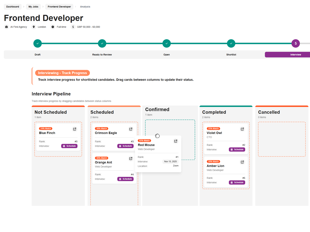 Interview scheduling